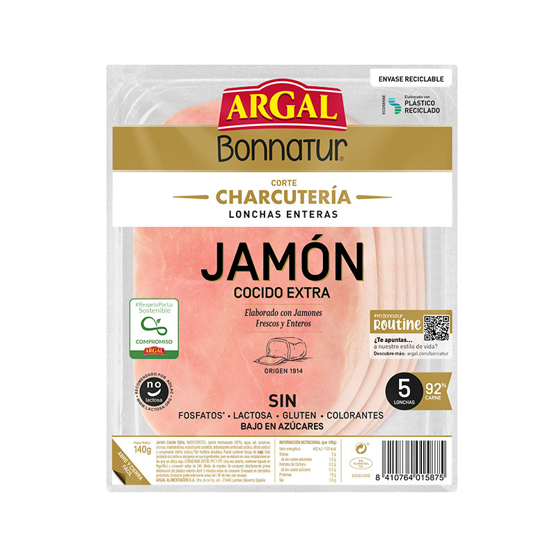 JAMON COCIDO BONNATUR ARGAL 130GR