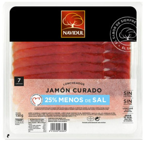 LONCHAS JAMÓN CURADO 25  MENOS SAL 150GR