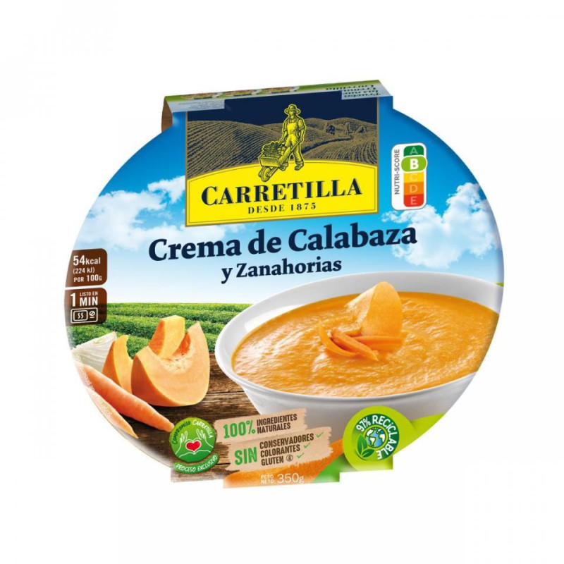CREMA CALABAZA Y ZANAHORIAS CARRETILLA 350GR