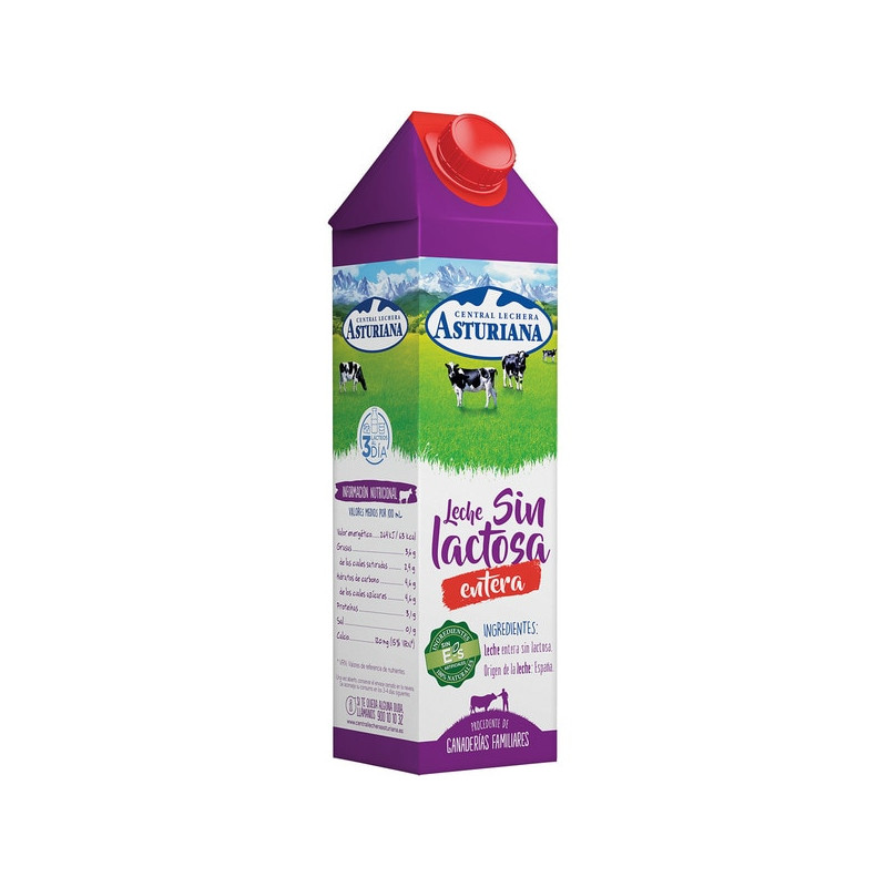 LECHE ENTERA SIN LACTOSA ASTURIANA 1L