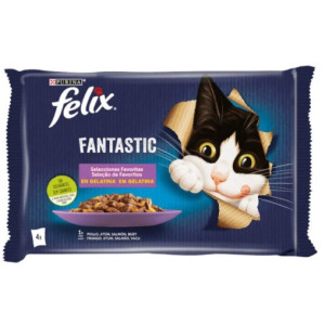 GELATINA GATO FELIX FANTASTIC CAMPO 4X85GR