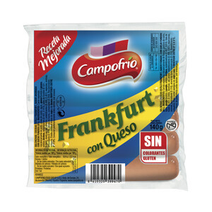 SALCHICHAS FRANKFURT CON QUESO 3X140GR