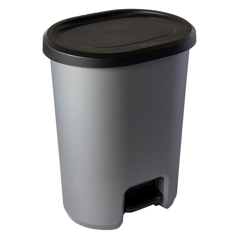 CUBO BASURA PEDAL 27L GRIS METAL HABITEX
