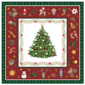 SERVILLETA NAVIDAD EVERGREEN 33X33CM