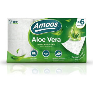 PAPEL HIGIENICO AMOOS ALOEVERA 3 CAPAS 6 ROLLOS